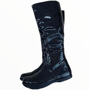 Earth Kalso Technology Black Patent Leather Tall Boots Size 9